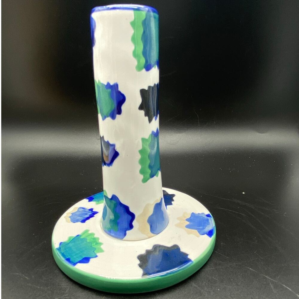 Blue White Motif‎ Emilia Taper Candle Holder Anthropologie Contemporary